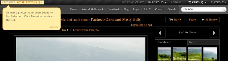 Add to Favorites Confirmation